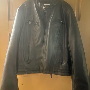 Black leather jacket